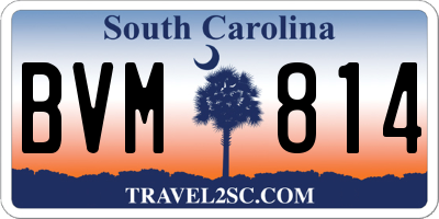 SC license plate BVM814