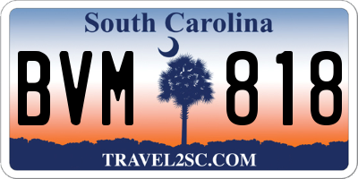 SC license plate BVM818