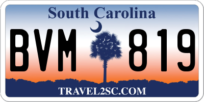 SC license plate BVM819
