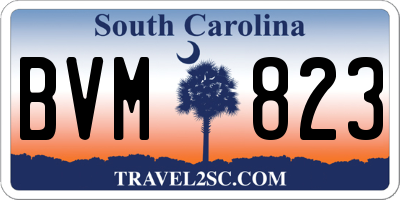 SC license plate BVM823