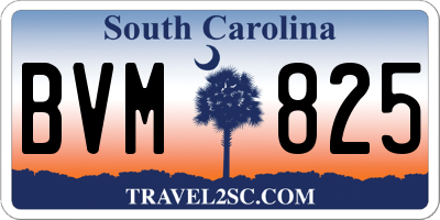 SC license plate BVM825
