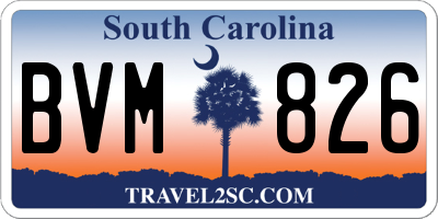 SC license plate BVM826