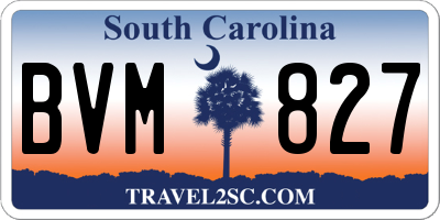 SC license plate BVM827