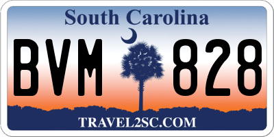SC license plate BVM828