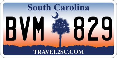SC license plate BVM829