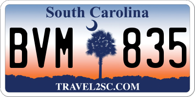 SC license plate BVM835
