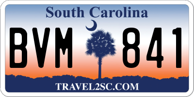 SC license plate BVM841