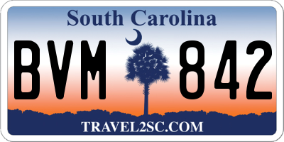 SC license plate BVM842