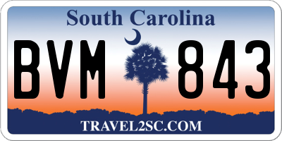 SC license plate BVM843