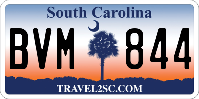 SC license plate BVM844