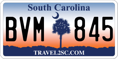 SC license plate BVM845