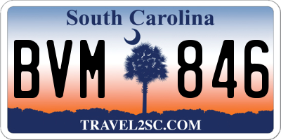 SC license plate BVM846