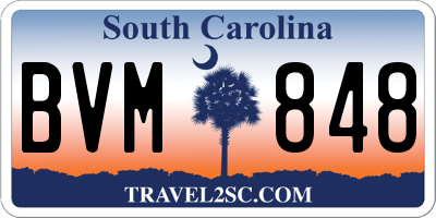 SC license plate BVM848