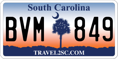 SC license plate BVM849