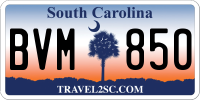 SC license plate BVM850