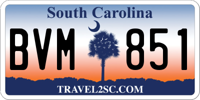 SC license plate BVM851