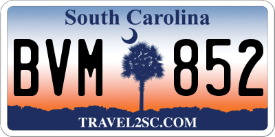 SC license plate BVM852
