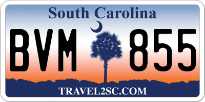 SC license plate BVM855