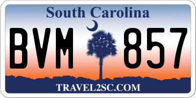 SC license plate BVM857