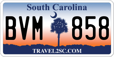 SC license plate BVM858