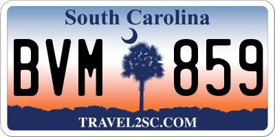 SC license plate BVM859