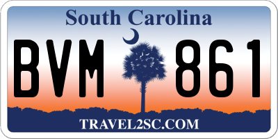 SC license plate BVM861