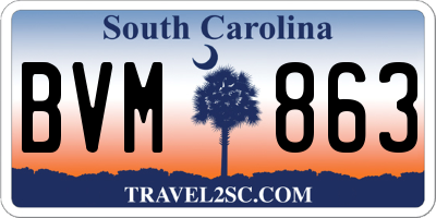 SC license plate BVM863
