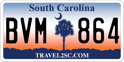 SC license plate BVM864
