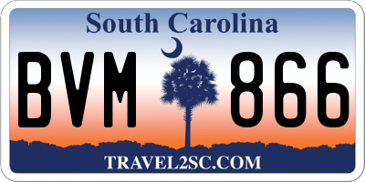 SC license plate BVM866