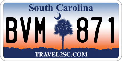 SC license plate BVM871