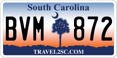 SC license plate BVM872