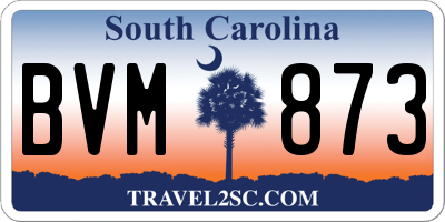 SC license plate BVM873