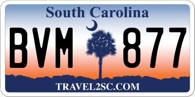 SC license plate BVM877