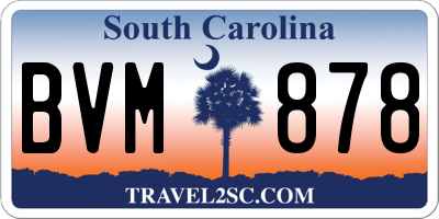 SC license plate BVM878