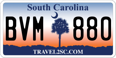 SC license plate BVM880
