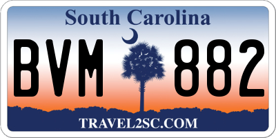 SC license plate BVM882