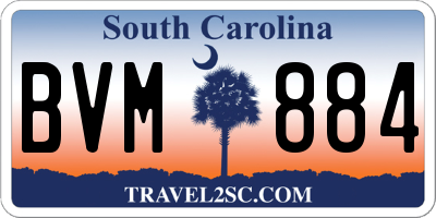 SC license plate BVM884