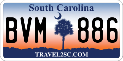 SC license plate BVM886