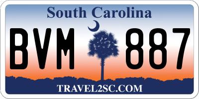 SC license plate BVM887