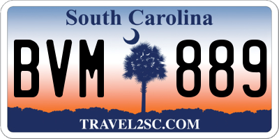 SC license plate BVM889