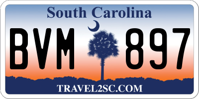 SC license plate BVM897