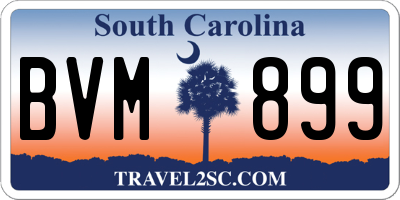 SC license plate BVM899