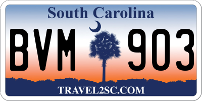 SC license plate BVM903