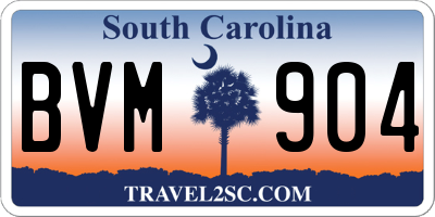 SC license plate BVM904