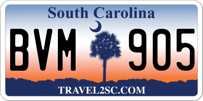 SC license plate BVM905
