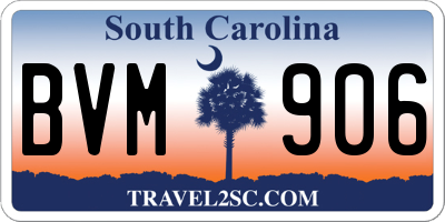 SC license plate BVM906