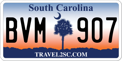 SC license plate BVM907