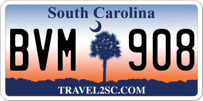 SC license plate BVM908