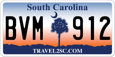 SC license plate BVM912