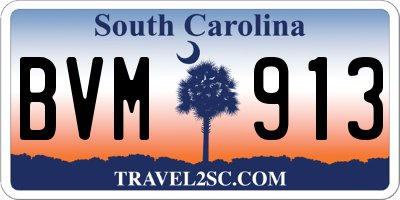 SC license plate BVM913